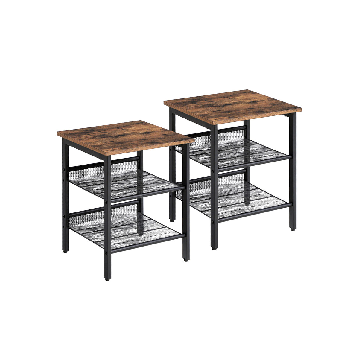 VASAGLE Set of 2 Side Tables with Stable Steel Framew
