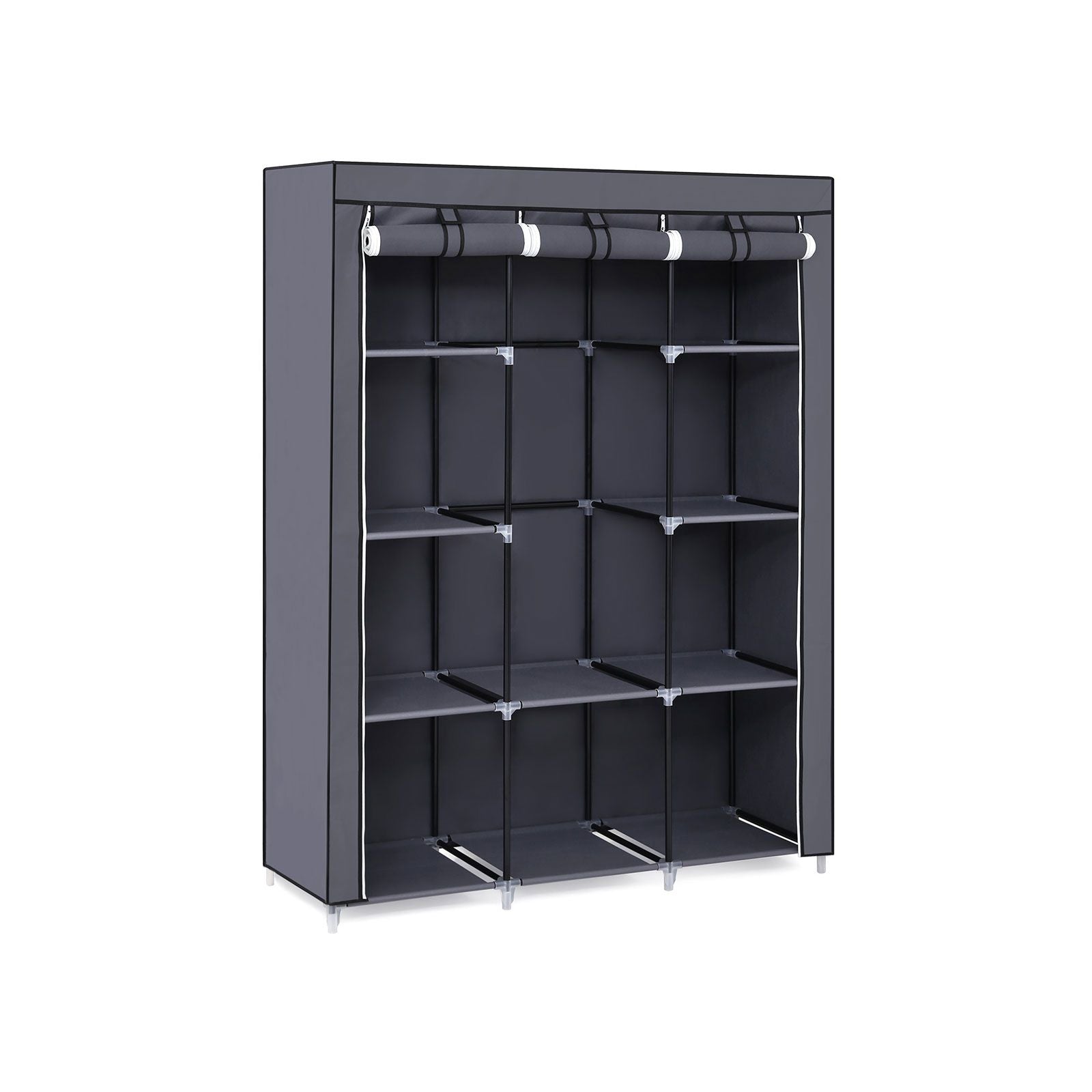Ubesgoo Portable Closet Organizer Wardrobe Storage Clothes Organizer with 12 Shelves, Black