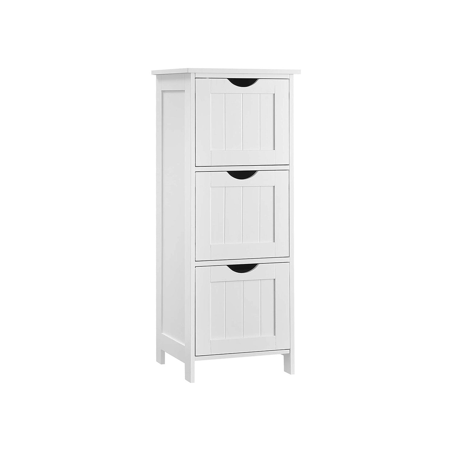 Bathroom Storage Floor Cabinet with Pull-Out Drawers and Door - White