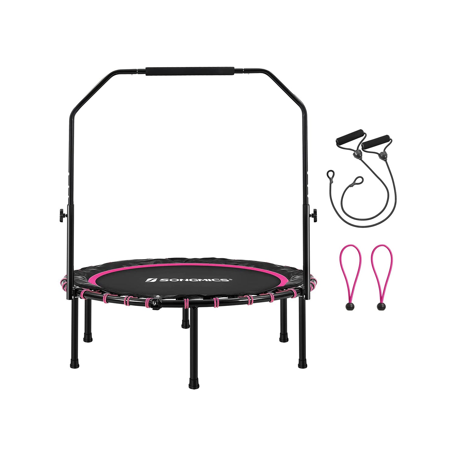 4well Foldable Mini Trampoline, Fitness Rebounder with Adjustable Foam