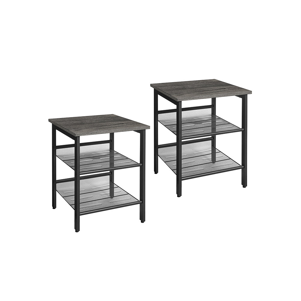 VASAGLE Set of 2 Side Tables with Stable Steel Framew