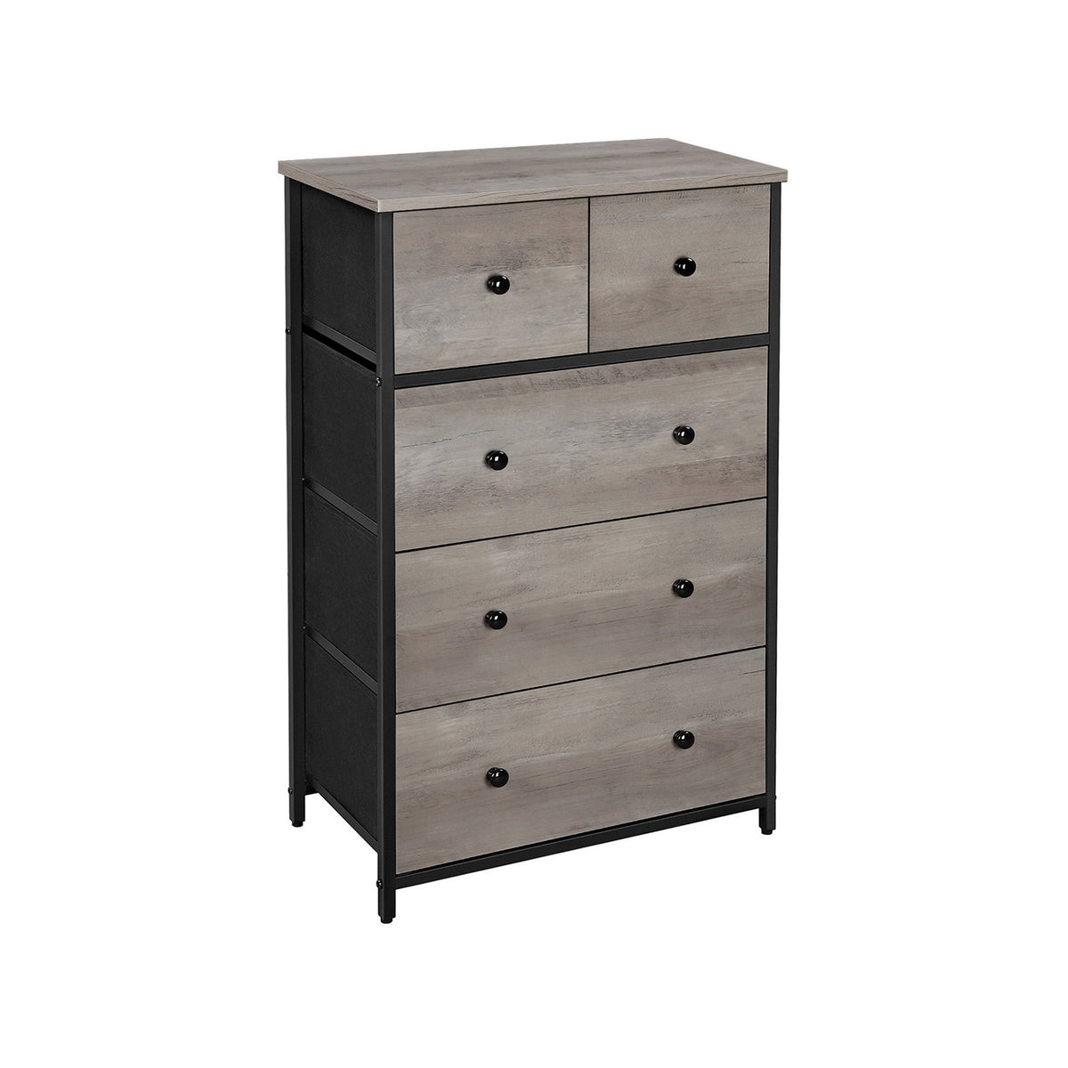 SONGMICS Greige & Black Dresser with 5 Fabric Drawers | SONGMICS HOME